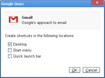 Create application shortcuts menu item