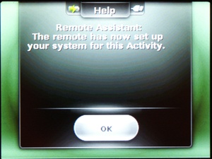 The remote has now set up your system for this Activity