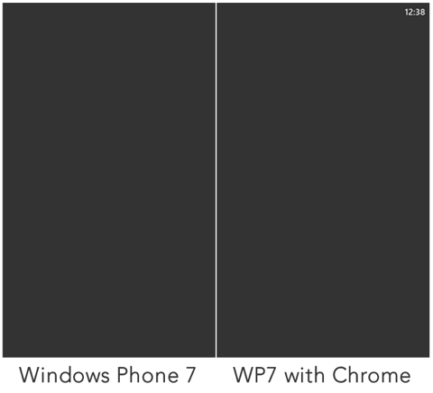 Windows Phone 7 with and without chrome