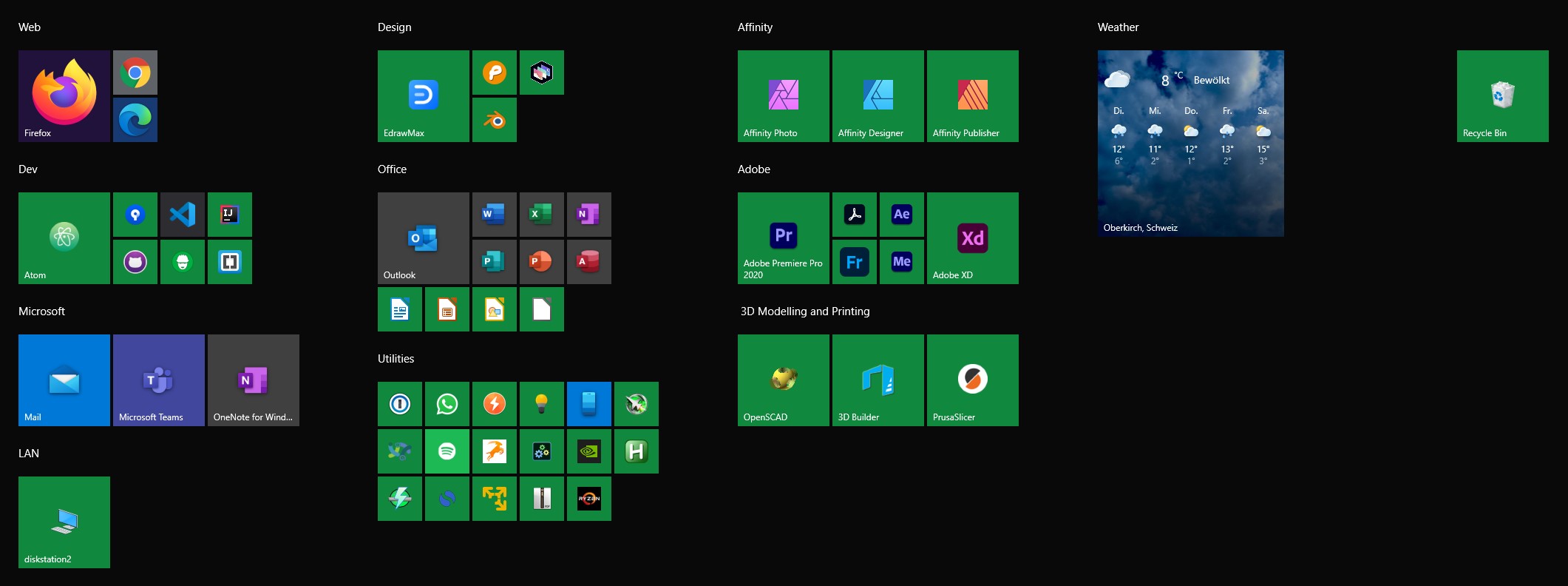 Windows Full-Screen Start Menu