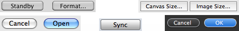 Buttons taken from different Mac OS X applications