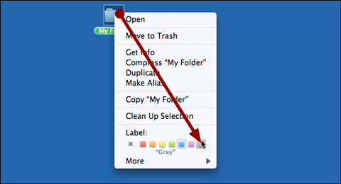 Changing a folder's Label in OS X using the context menu
