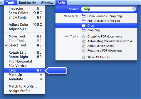 Search Menu in OS X