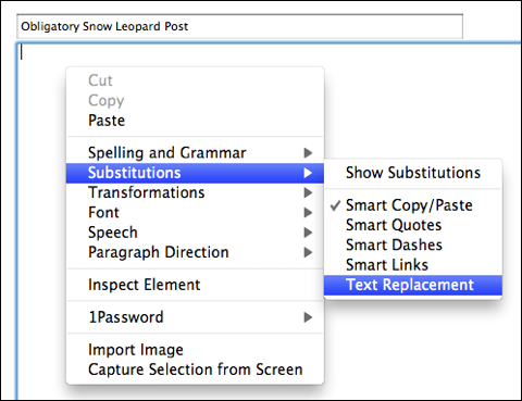 Enabling Text Substitution