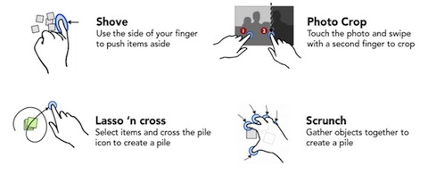 BumpTop Multitouch Gestures